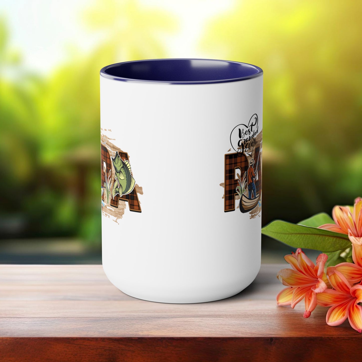 Happy father's dayTow-Tone Coffee Mug.15oz, Gift for Papa, Coffee Mug For Papa.