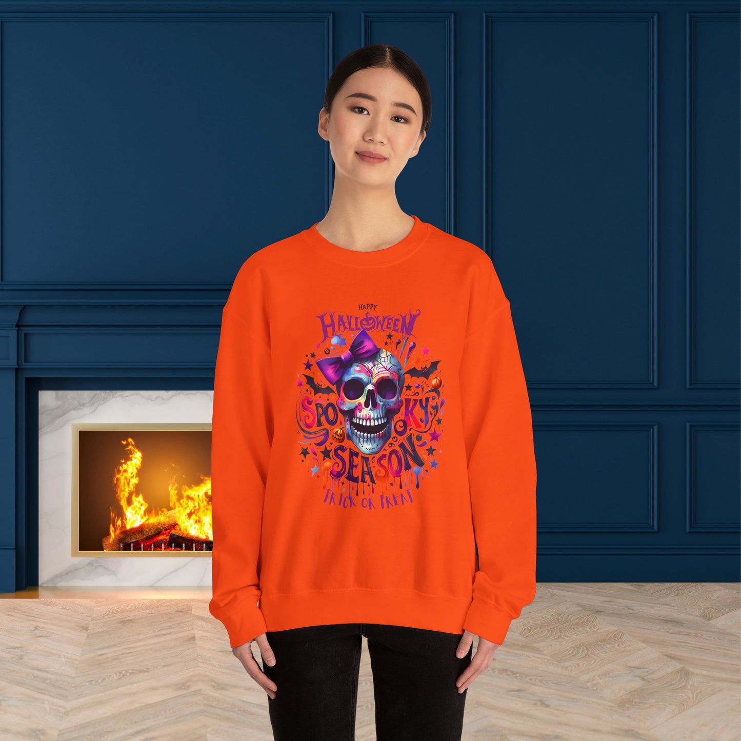 Spooky Season Halloween Sweatshirt, Happy Halloween Sweatshirt - Unisex Heavy Blend Crewneck, Halloween Sweatshirt, Cute Spooky Ghost sweatshirt.