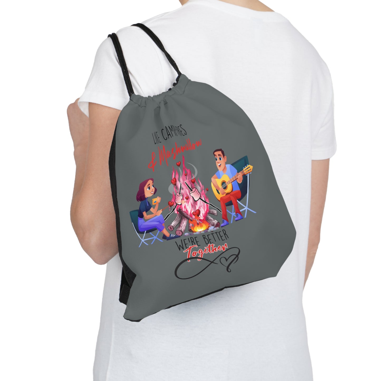 Happy Valentines Day Drawstring Bag