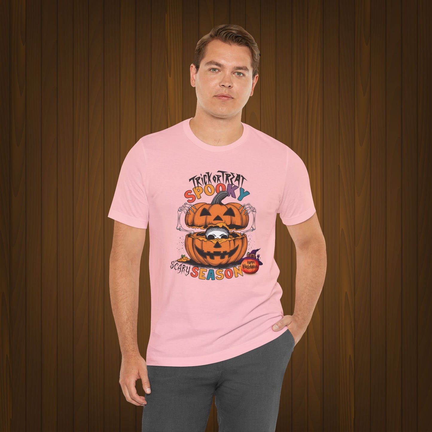 Spooky Scary Season T-shirt, Happy Halloween Skeleton T-shirt, Happy Halloween T-shirt, Trick Or Treat T-shirt, Halloween T-shirt, Cool Halloween T-shirt, Spooky T-shirt,