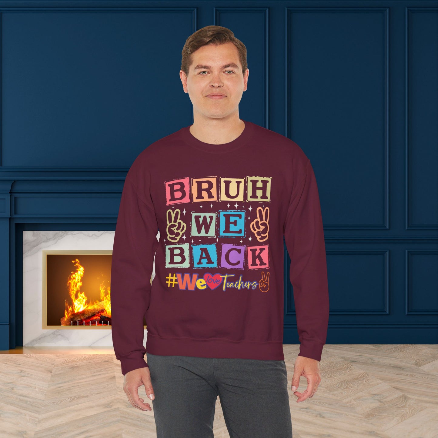 Back To school unisex heavy blend crewneck sweatshirt, We Love Teachers Sweatshirt,Teacher Back To school Sweatshirt. First Day Vibes Sweatshirt.