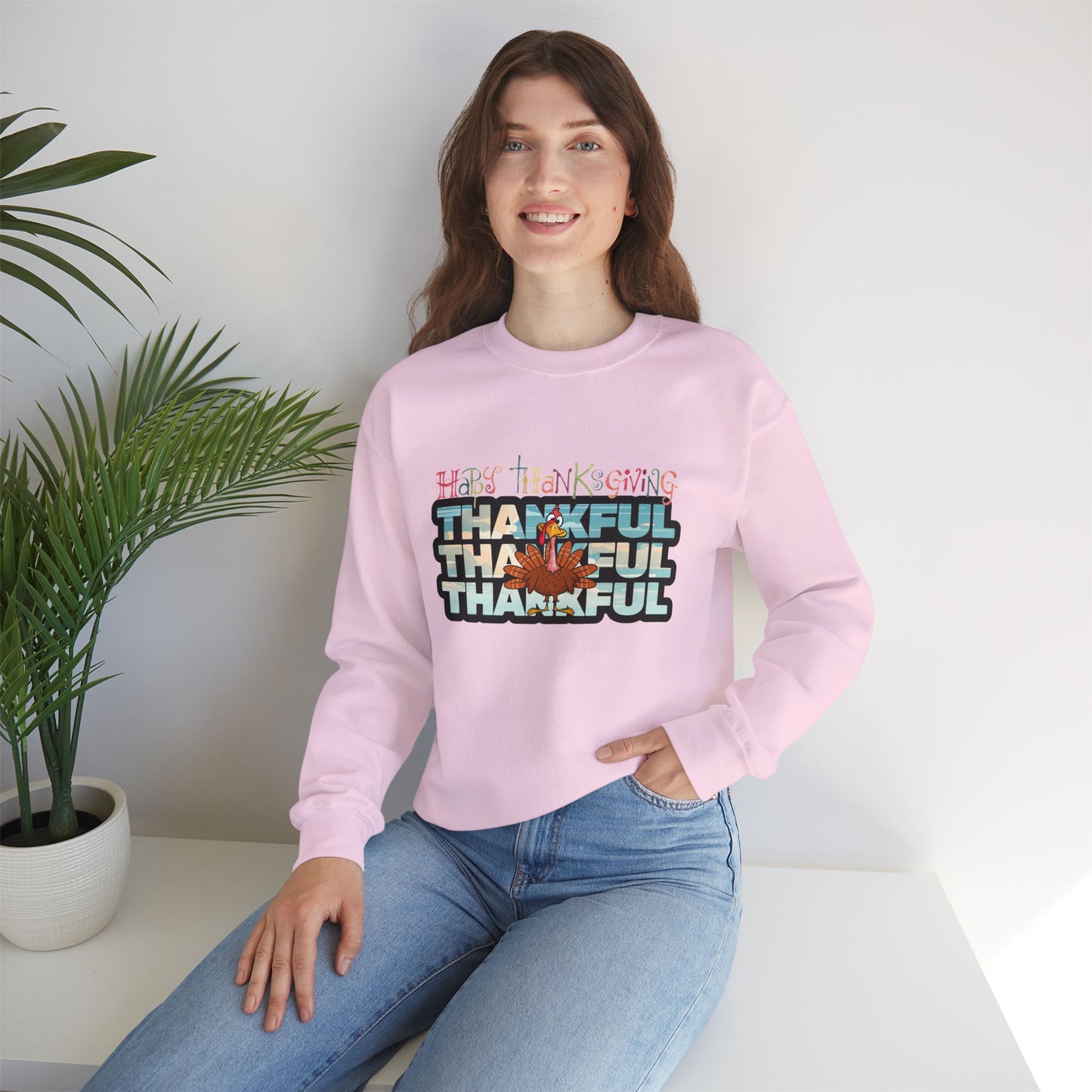 Thankful Sweatshirt, HappyThanksgiving Sweatshirt - Unisex Heavy Blend, Happy Thanksgiving2024 Sweatshirt, Thanksgiving Gift, Festive Sweatshirt.
