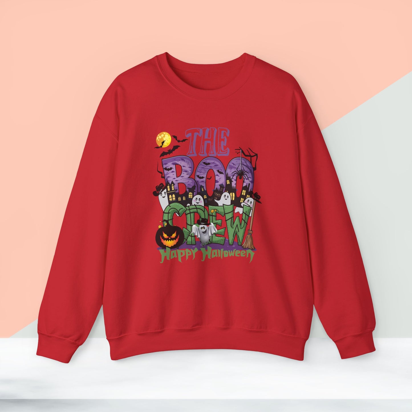 The Boo Crew Halloween Sweatshirt, Happy Halloween Sweatshirt - Unisex Heavy Blend Crewneck, Halloween Sweatshirt, Cute Spooky Ghost sweatshirt.