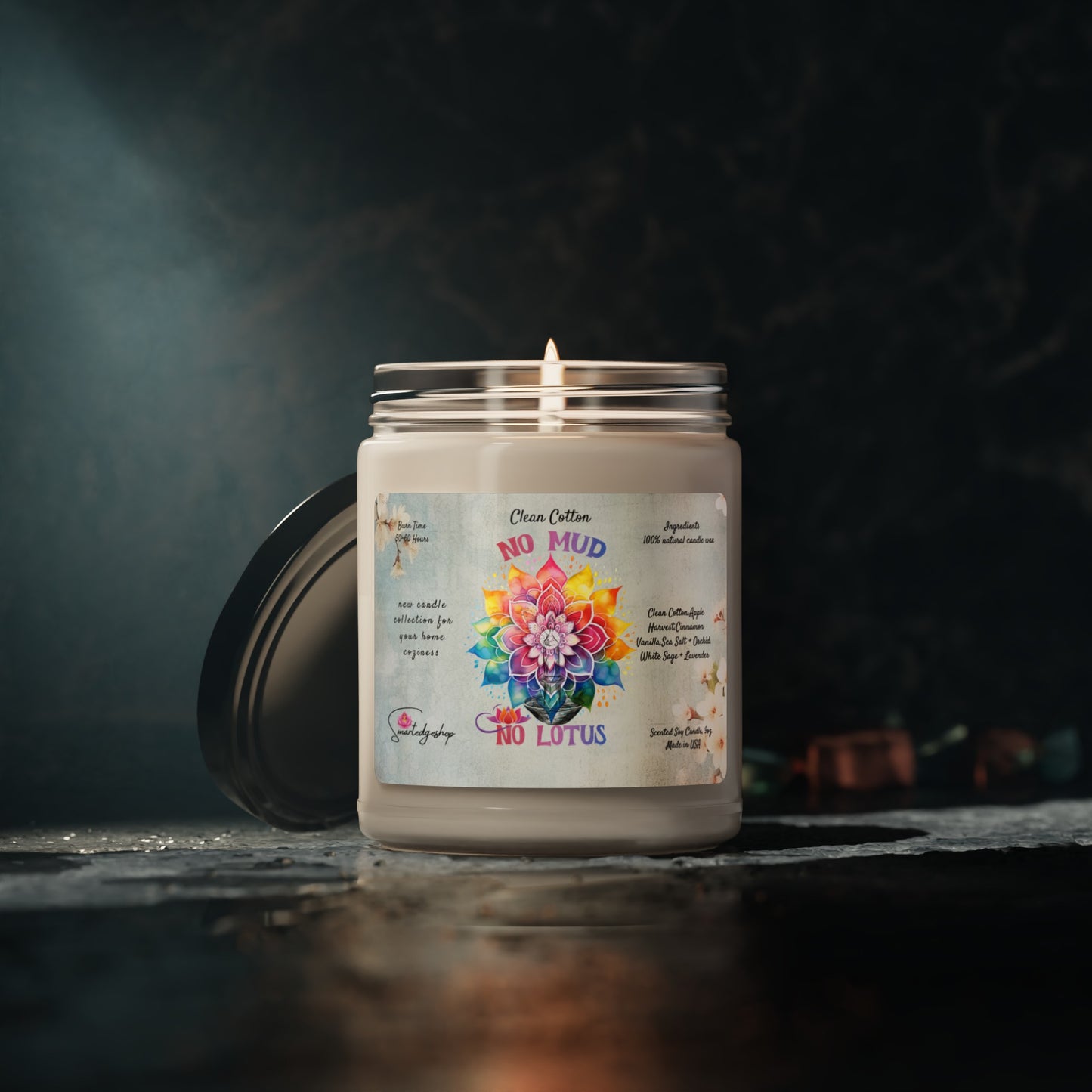 No Mud No Lotus Yoga Scented Soy Candle, 9oz,Yoga , CuteCandle, Mindful Gift, Yoga lovers candle, Yoga Instructor Gift, Gift For Yoga lovers, Gift For Yogi.