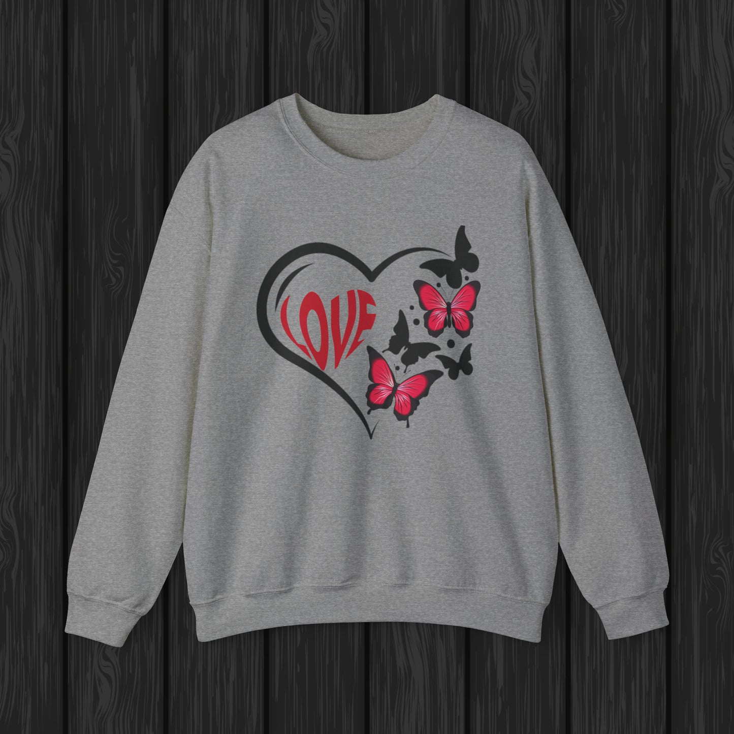 Happy valentines day butterfly heart shape Unisex Heavy Blend™ Crewneck Sweatshirt