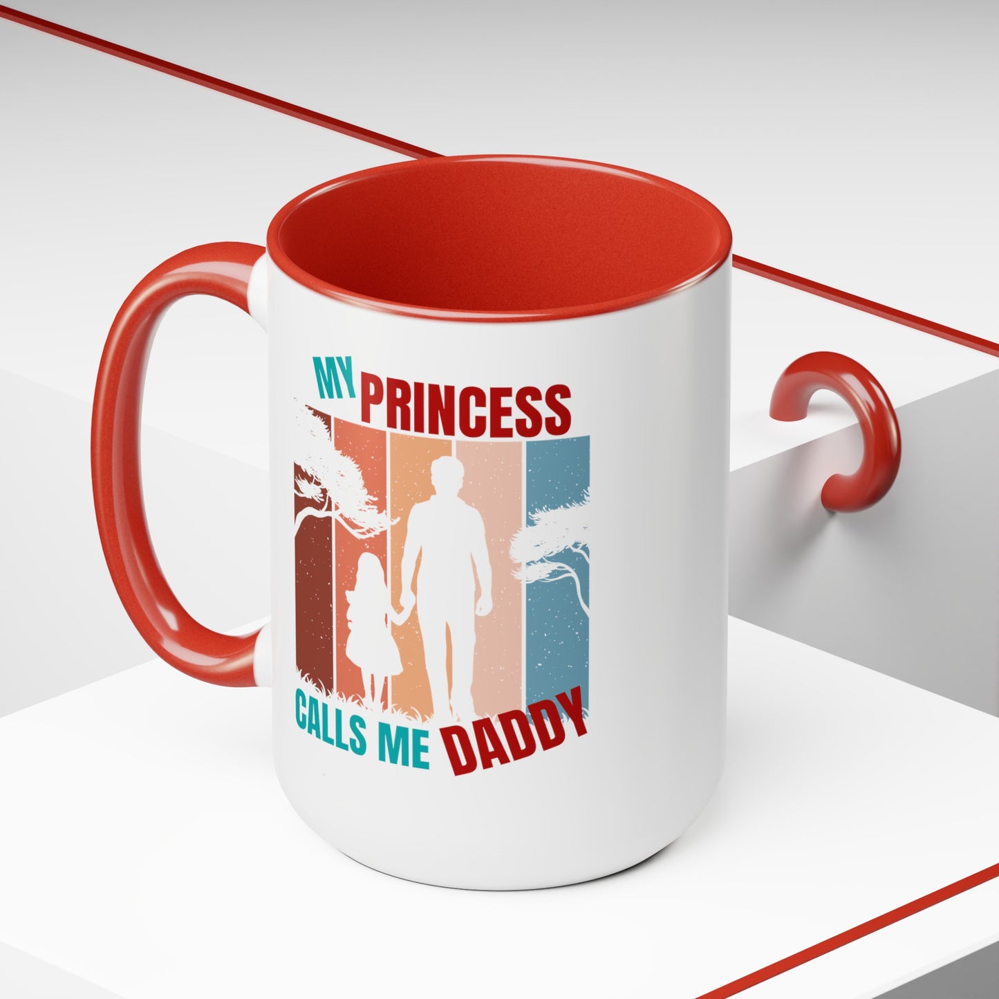 Happy father's dayTow-Tone Coffee Mug.15oz, Gift for Dad, Daddy's Coffee Mug