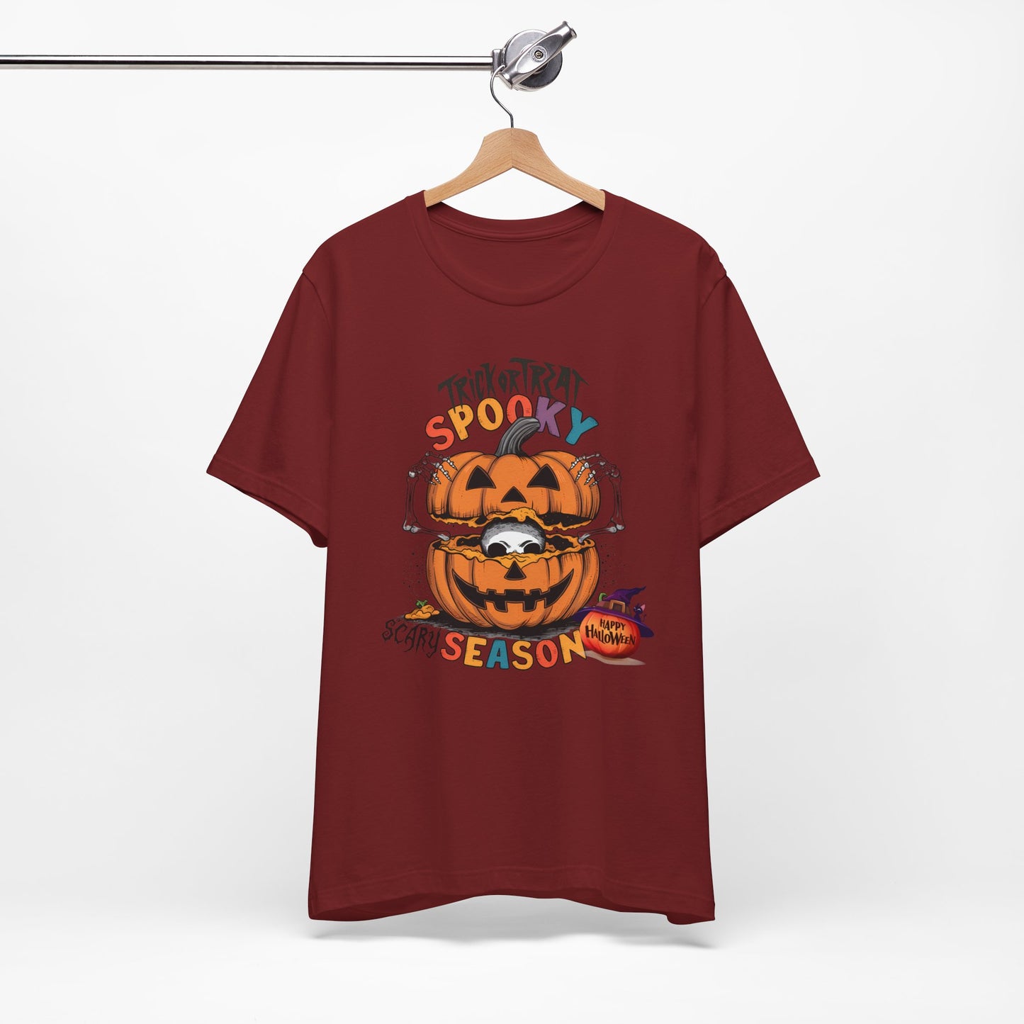 Spooky Scary Season T-shirt, Happy Halloween Skeleton T-shirt, Happy Halloween T-shirt, Trick Or Treat T-shirt, Halloween T-shirt, Cool Halloween T-shirt, Spooky T-shirt,