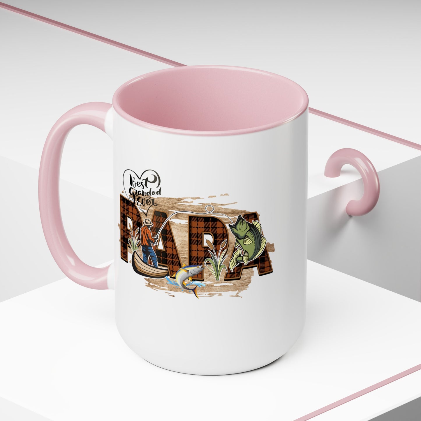 Happy father's dayTow-Tone Coffee Mug.15oz, Gift for Papa, Coffee Mug For Papa.