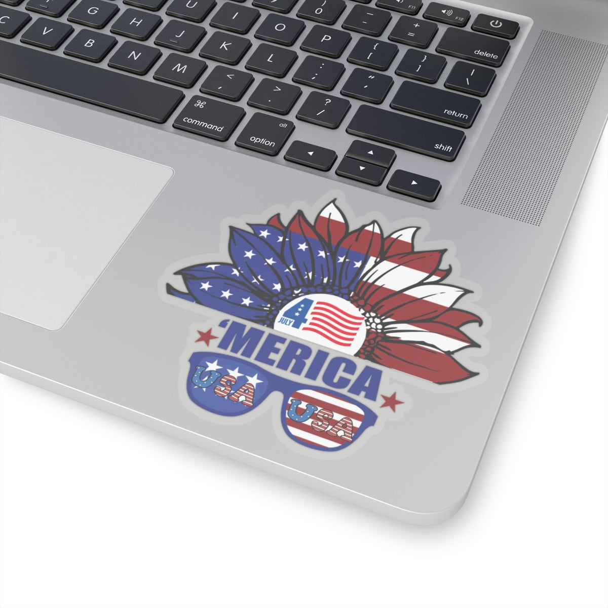 Happy 4th Of July Kiss-Cut Stickers, America, Flag, Peace Love America. Proud To Be An American, Red White Blue stickers.