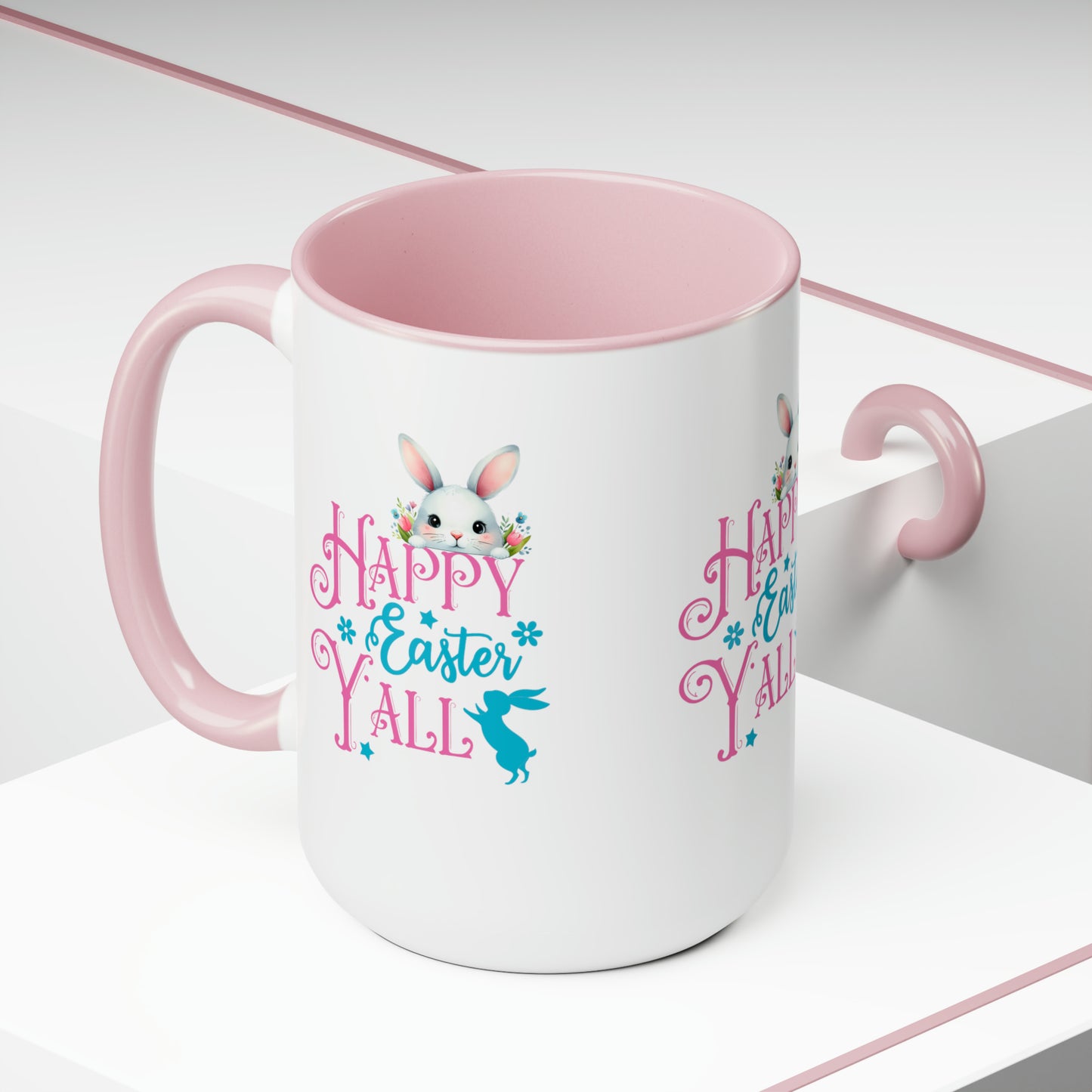 Happy Easter Two-Tone Coffee Mugs, 15oz
