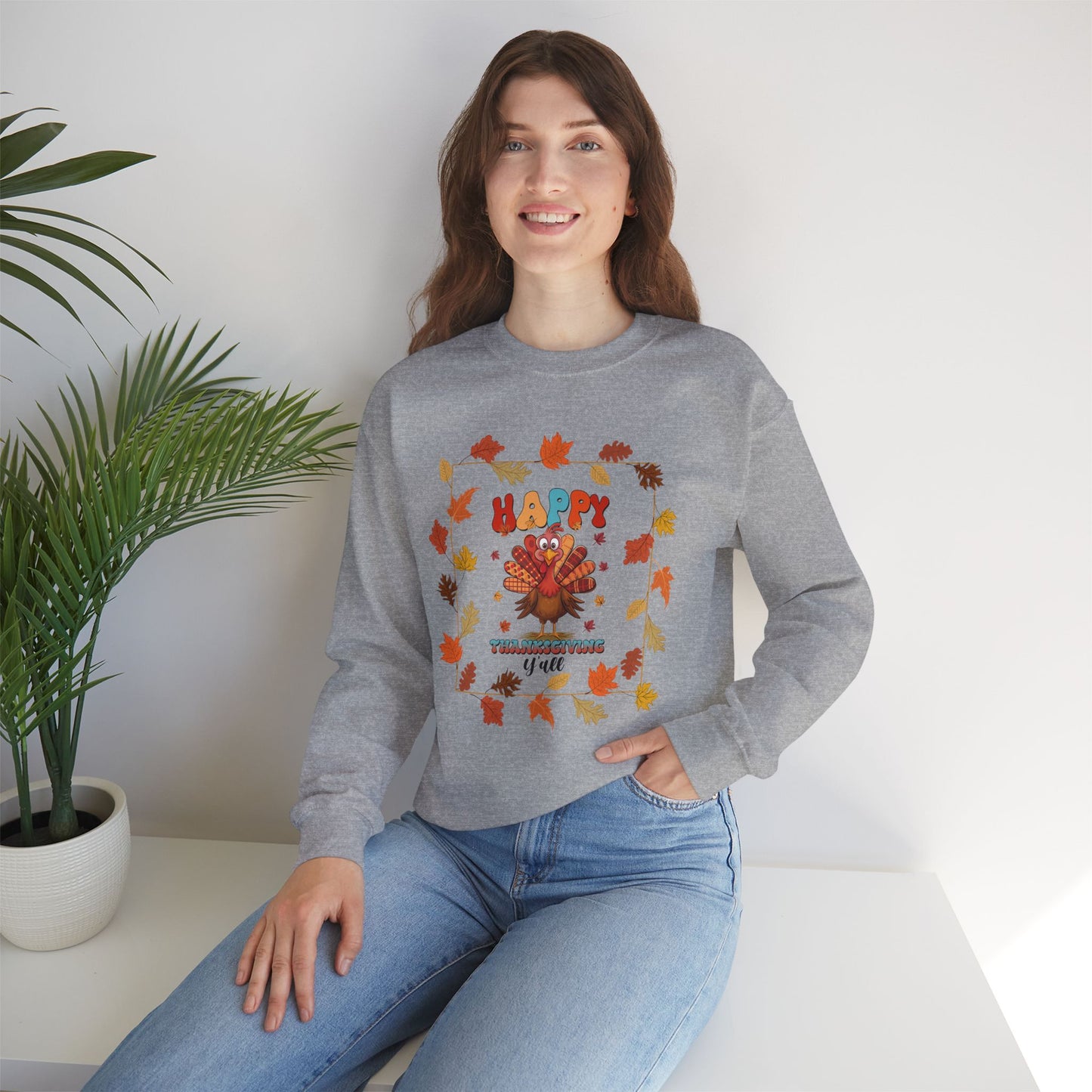 HappyThanksgiving Sweatshirt - Unisex Heavy Blend, Happy Thanksgiving2024 Sweatshirt, Thanksgiving Gift, Festive Sweatshirt.