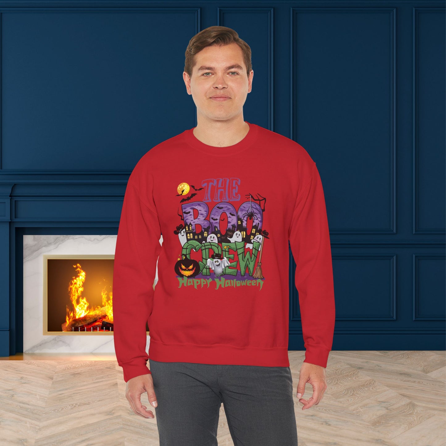 The Boo Crew Halloween Sweatshirt, Happy Halloween Sweatshirt - Unisex Heavy Blend Crewneck, Halloween Sweatshirt, Cute Spooky Ghost sweatshirt.