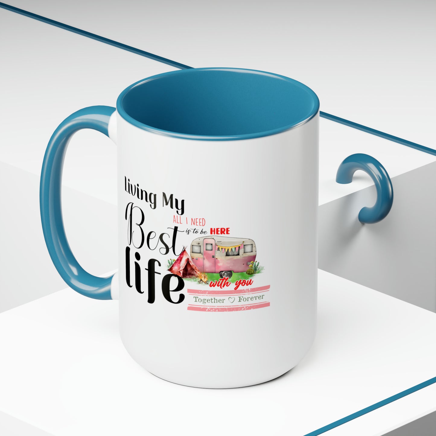 Happy valentines day Two-Tone Coffee Mugs, 15oz