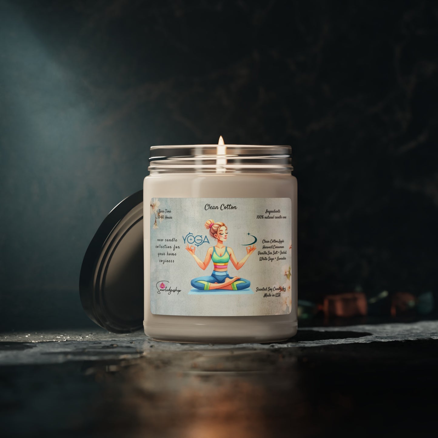 Yoga Scented Soy Candle, 9oz,Yoga , CuteCandle, Mindful Gift, Yoga lovers candle, Yoga Instructor Gift, Gift For Yoga lovers, Gift For Yogi.