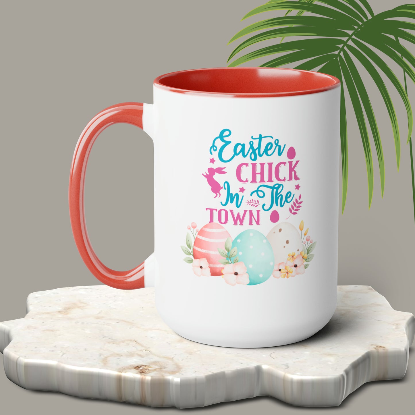 Happy Easter Two-Tone Coffee Mugs, 15oz