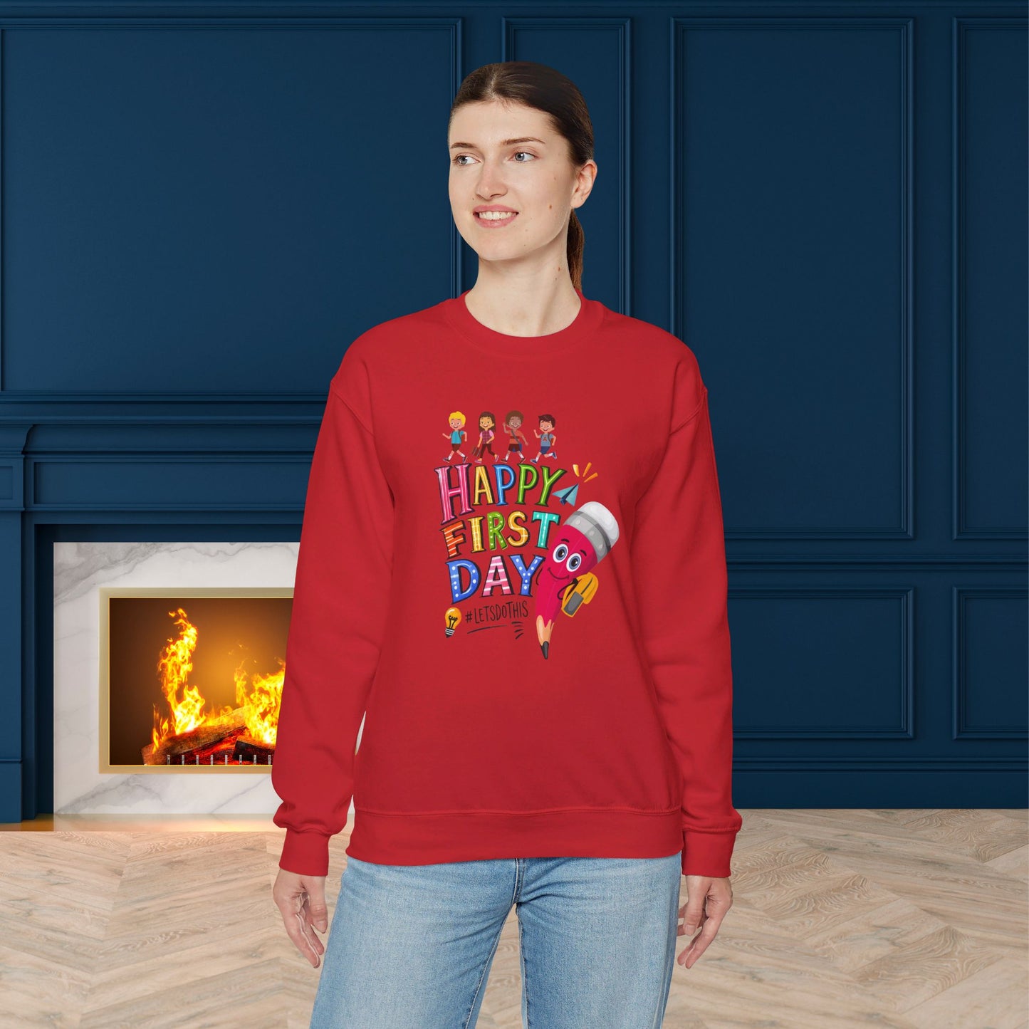 We Love Teachers Sweatshirt, Back To school unisex heavy blend crewneck sweatshirt, Teacher Back To school Sweatshirt. First Day Vibes Sweatshirt.