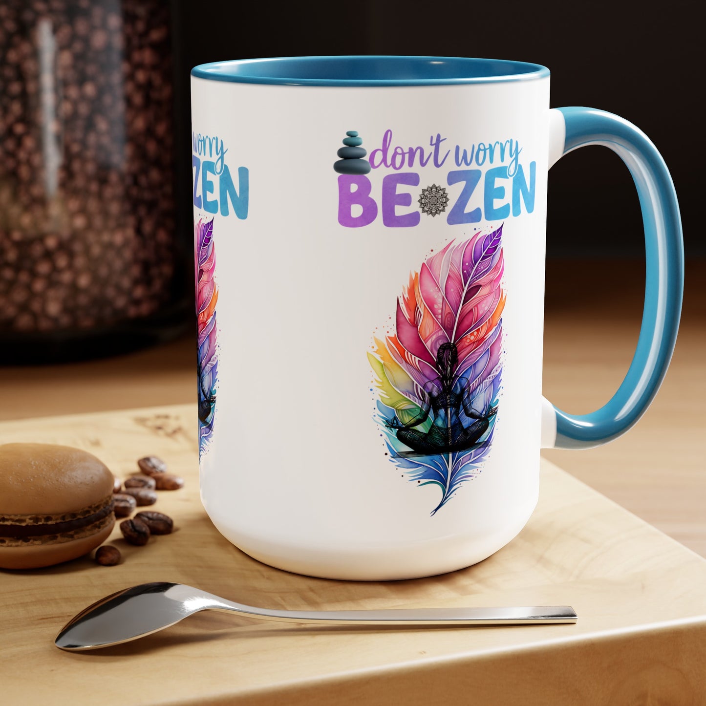 Don't worry Be Zen Yoga Coffee Mug, Cute Yoga Coffee Mug, Yoga lovers Coffee Mug, Yoga Instructor Gift, Gift For Yoga lover, Gift For Yogi.