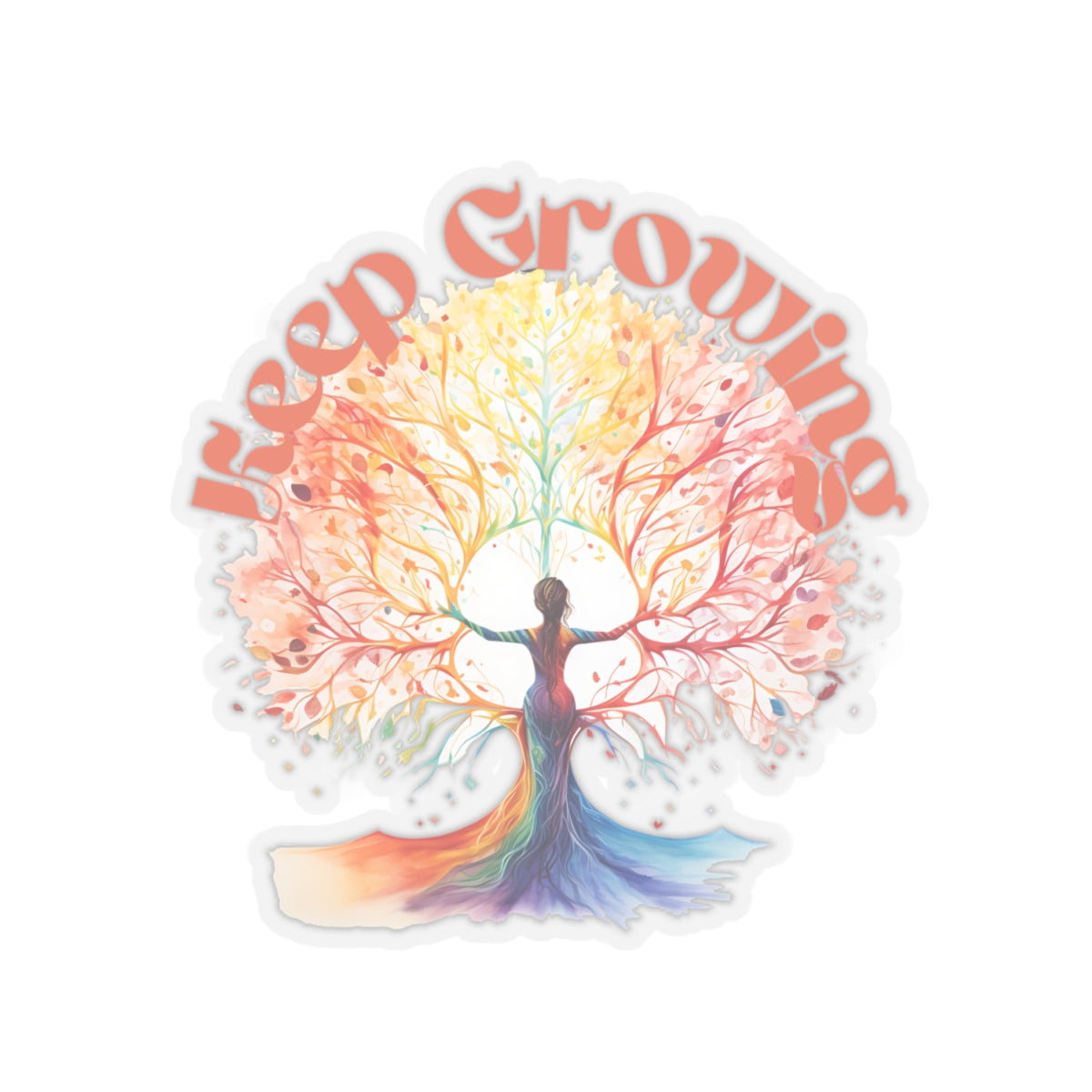 Keep Growing Yoga Kiss-Cut Stickers , Cute Yoga Kiss-Cut Stickers, Mindful Gift, Yoga lovers Kiss-Cut Stickers, Yoga Instructor Gift, Gift For Yoga lovers, Gift For Yogi.