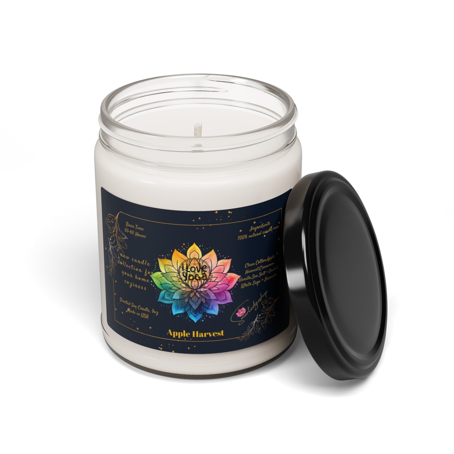 I Love Yoga Scented Soy Candle, 9oz,Yoga , CuteCandle, Mindful Gift, Yoga lovers candle, Yoga Instructor Gift, Gift For Yoga lovers, Gift For Yogi.