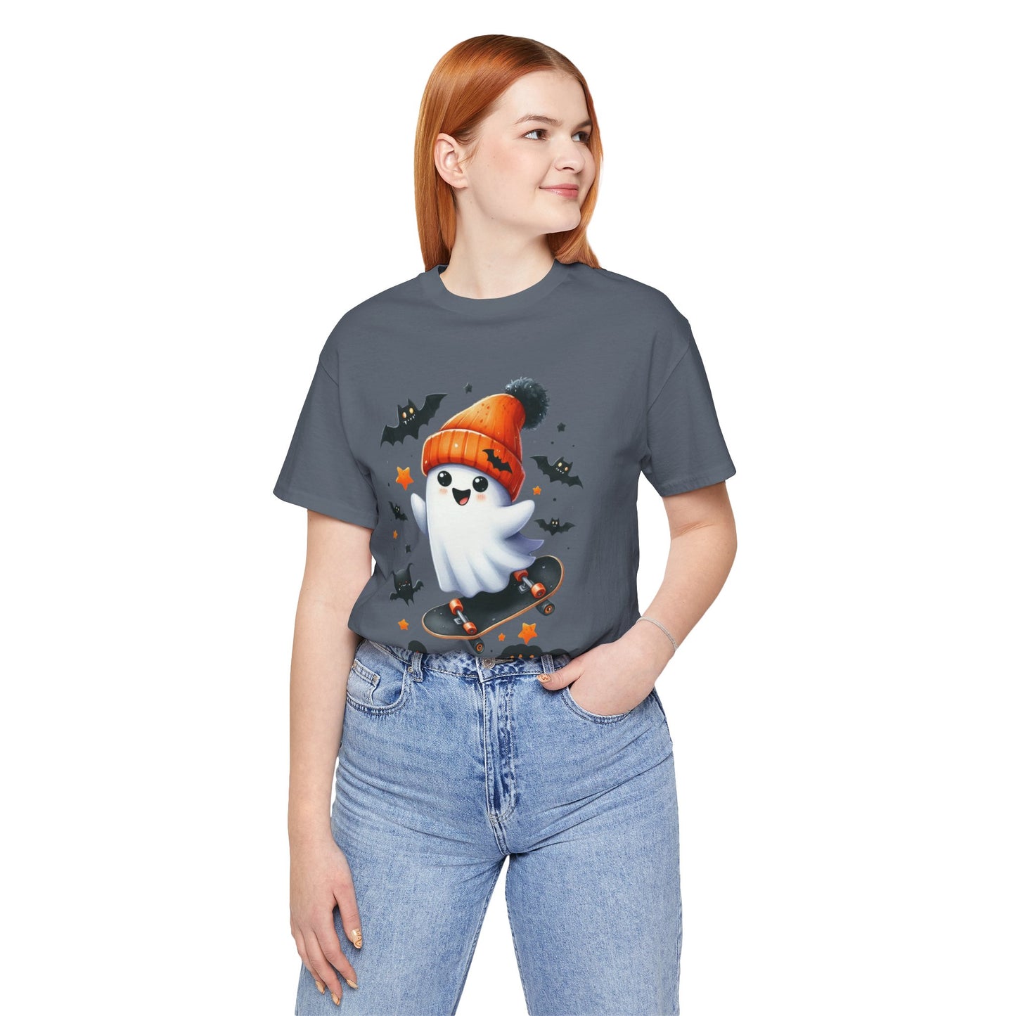Stay Positive Cute Ghost T-shirt, Happy Halloween Skeleton T-shirt, Happy Halloween T-shirt, Trick Or Treat T-shirt, Halloween T-shirt, Cool Halloween T-shirt, Spooky T-shirt,