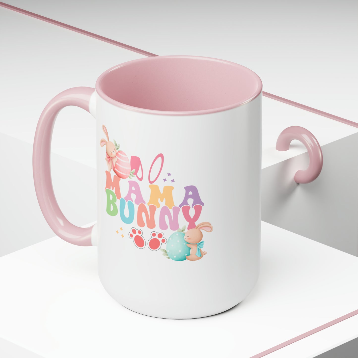 Happy Easter Two-Tone Coffee Mugs, 15oz