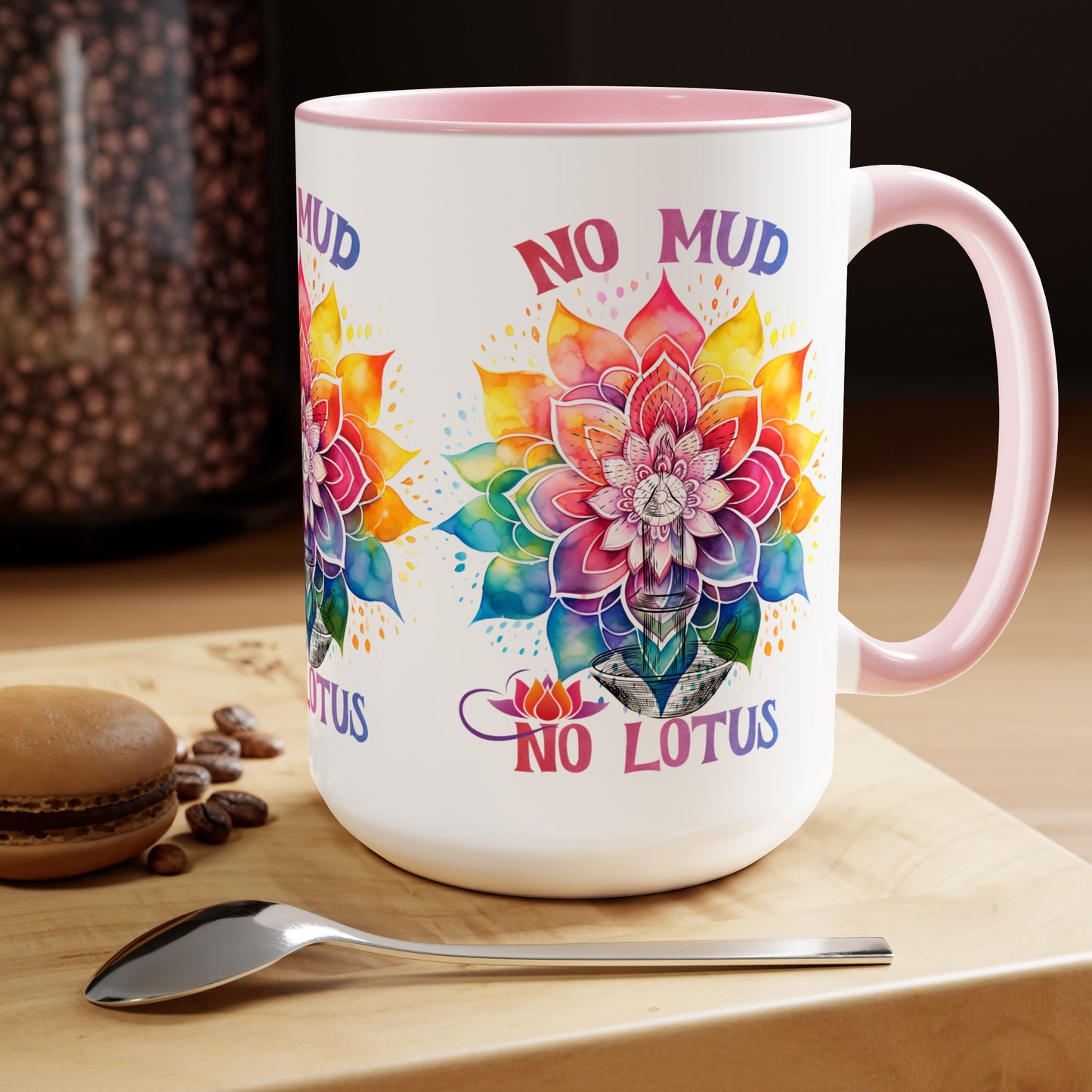No Mud No Lotus Yoga Coffee Mug, Cute Yoga Coffee Mug, Yoga lovers Coffee Mug, Yoga Instructor Gift, Gift For Yoga lover, Gift For Yogi.