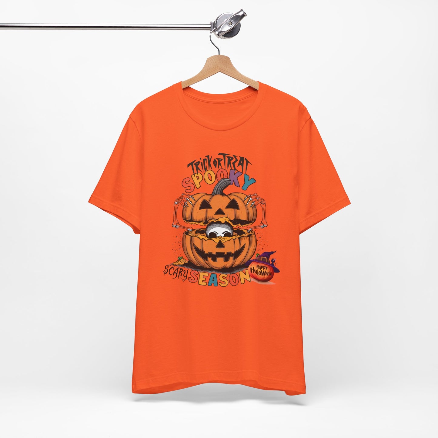 Spooky Scary Season T-shirt, Happy Halloween Skeleton T-shirt, Happy Halloween T-shirt, Trick Or Treat T-shirt, Halloween T-shirt, Cool Halloween T-shirt, Spooky T-shirt,