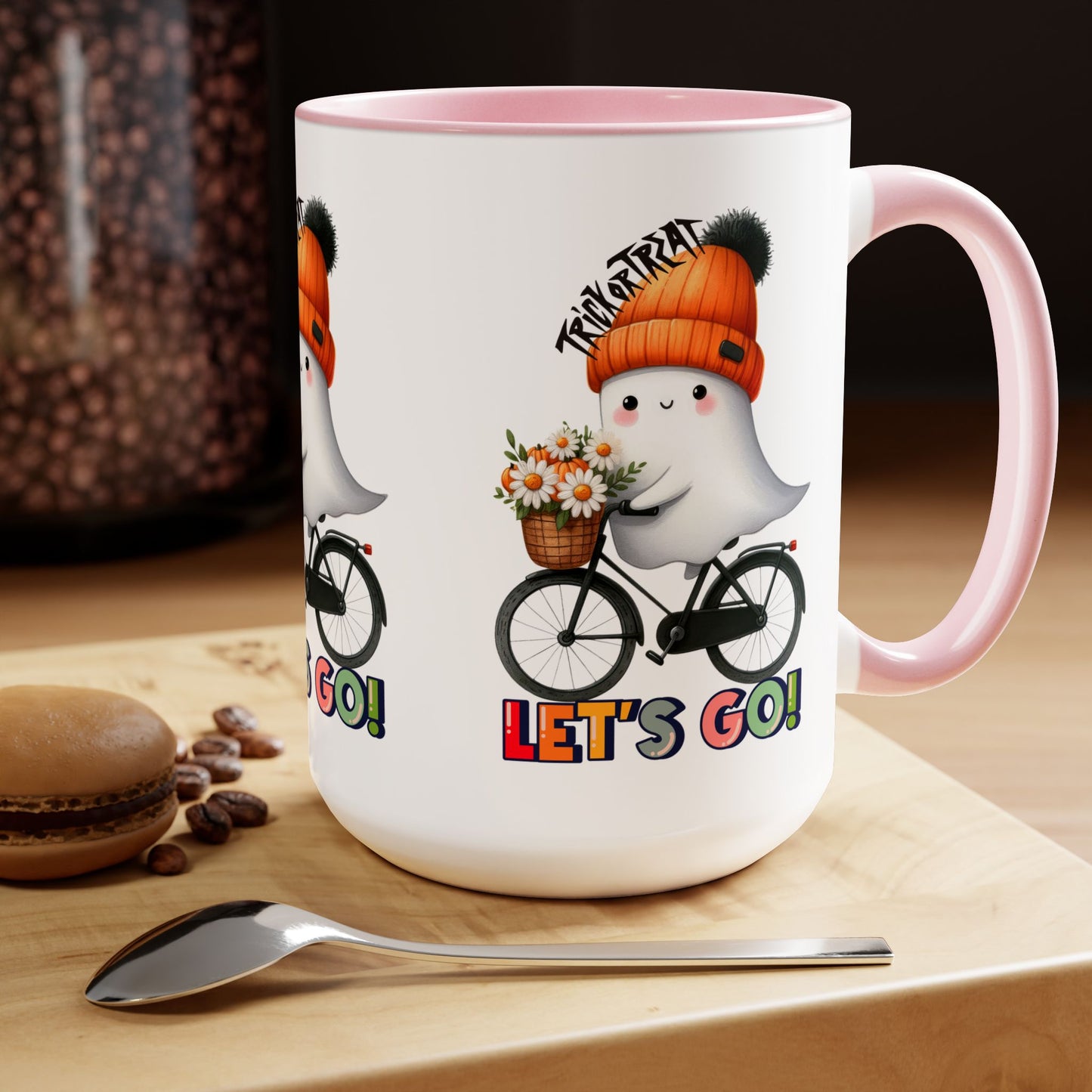 Happy Halloween Coffee Mug, Let's Go Halloween Coffee Mug, Trick or Treat Halloween Coffee Mug, Cute Ghost Coffee Mug, Spooky Season Halloween Coffee Mug.