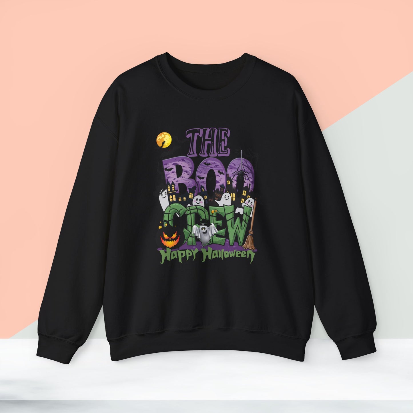 The Boo Crew Halloween Sweatshirt, Happy Halloween Sweatshirt - Unisex Heavy Blend Crewneck, Halloween Sweatshirt, Cute Spooky Ghost sweatshirt.