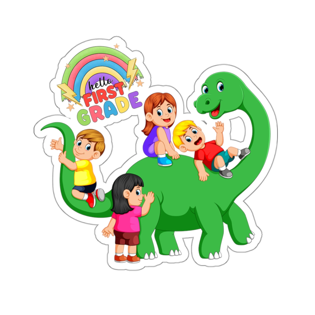 Hello First Grade Back To School Kiss-Cut Stickers, First Grade Squad Kiss-Cut Stickers, Gift for First graders, Ready for School, Back to Learning.