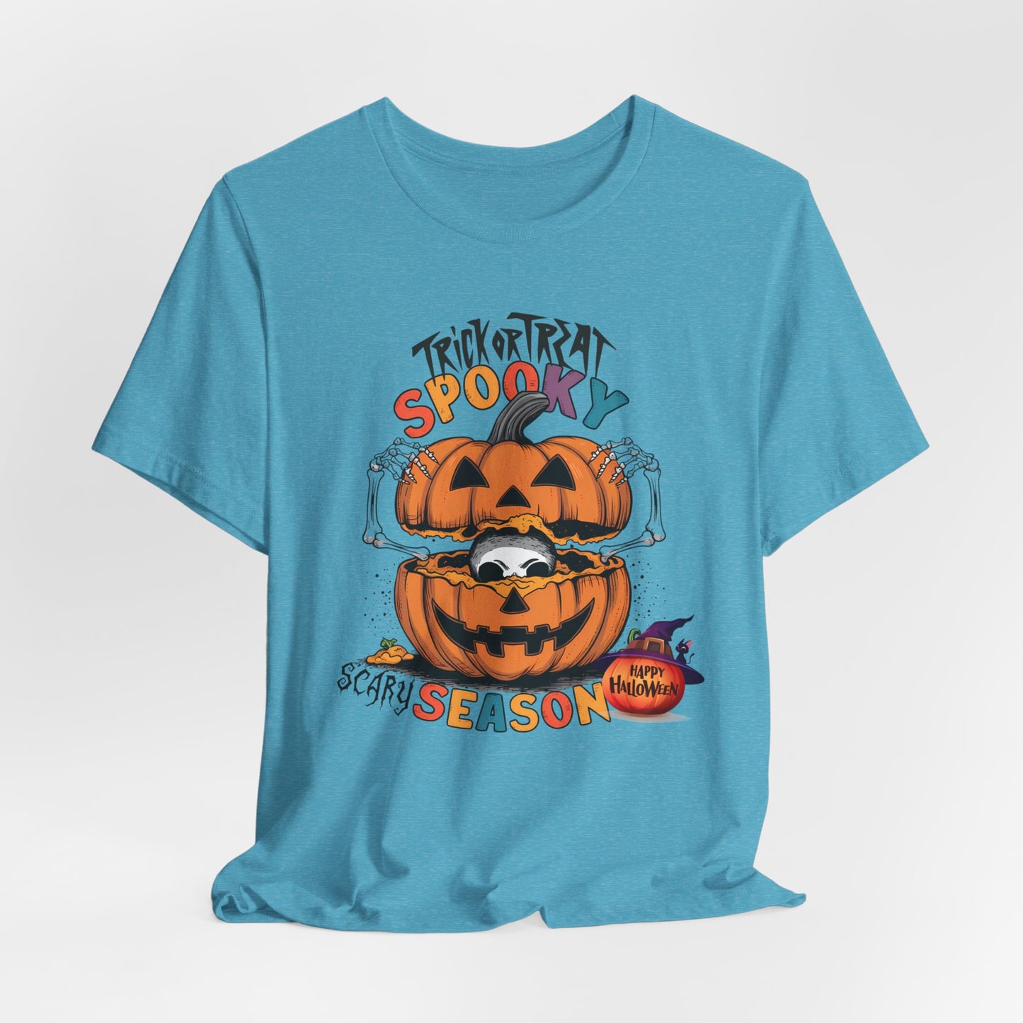 Spooky Scary Season T-shirt, Happy Halloween Skeleton T-shirt, Happy Halloween T-shirt, Trick Or Treat T-shirt, Halloween T-shirt, Cool Halloween T-shirt, Spooky T-shirt,