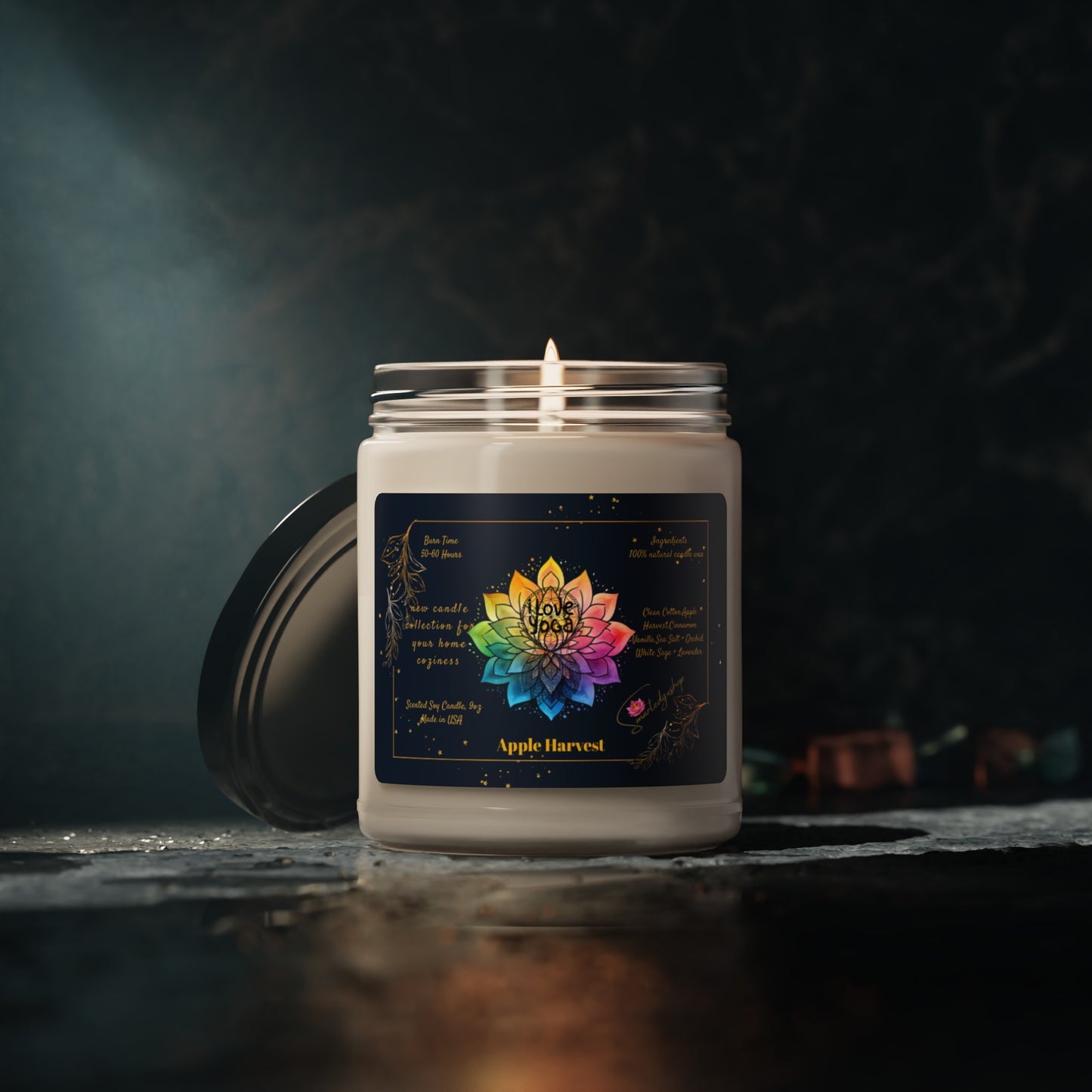 I Love Yoga Scented Soy Candle, 9oz,Yoga , CuteCandle, Mindful Gift, Yoga lovers candle, Yoga Instructor Gift, Gift For Yoga lovers, Gift For Yogi.