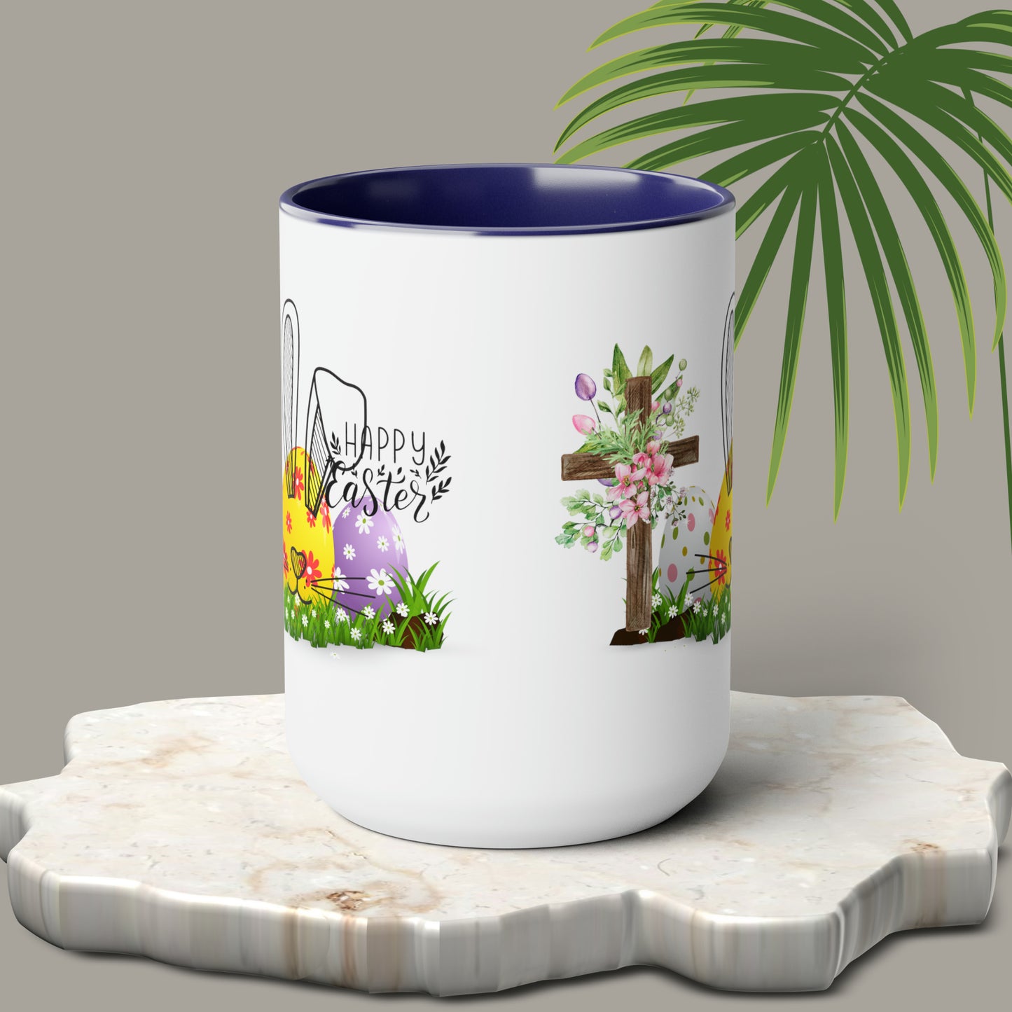 Happy EasterTwo-Tone Coffee Mugs, 15oz