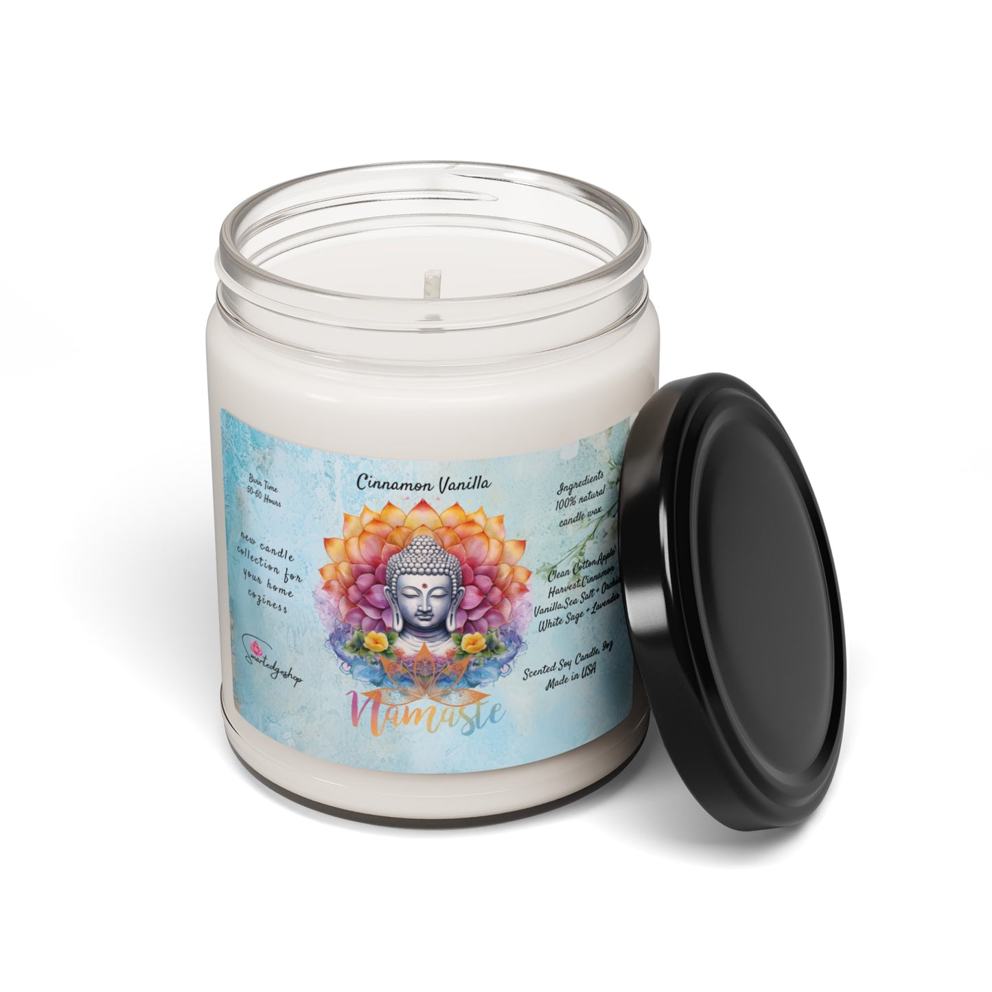 Namaste Yoga Scented Soy Candle, 9oz,Yoga , CuteCandle, Mindful Gift, Yoga lovers candle, Yoga Instructor Gift, Gift For Yoga lovers, Gift For Yogi.