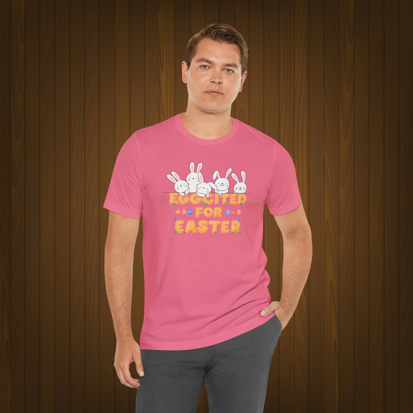 Eggcited For Easter Unisex Jersey Short Sleeve Tee