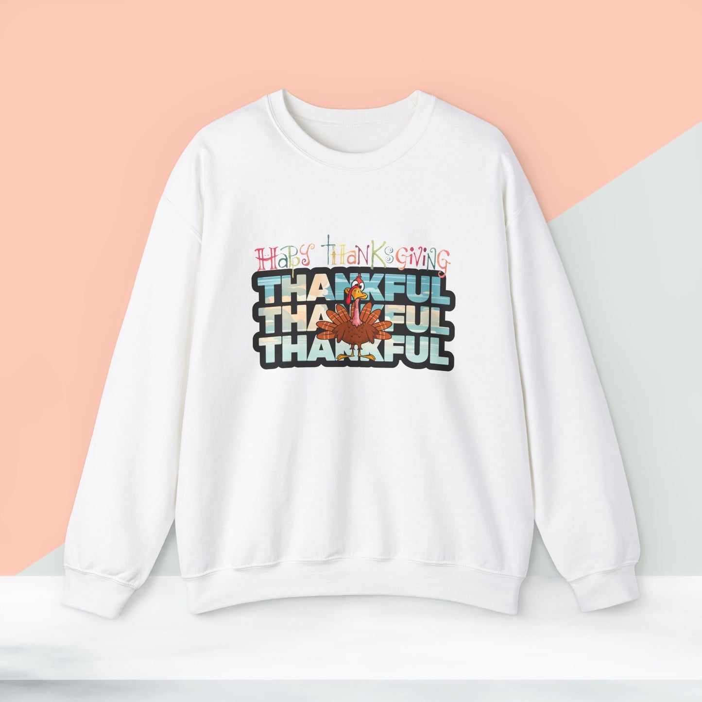 Thankful Sweatshirt, HappyThanksgiving Sweatshirt - Unisex Heavy Blend, Happy Thanksgiving2024 Sweatshirt, Thanksgiving Gift, Festive Sweatshirt.