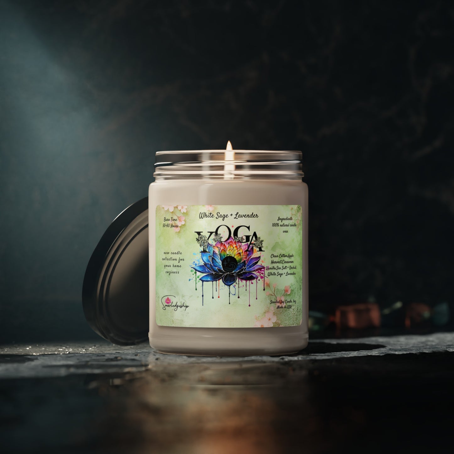 Yoga Scented Soy Candle, 9oz,Yoga , CuteCandle, Mindful Gift, Yoga lovers candle, Yoga Instructor Gift, Gift For Yoga lovers, Gift For Yogi.