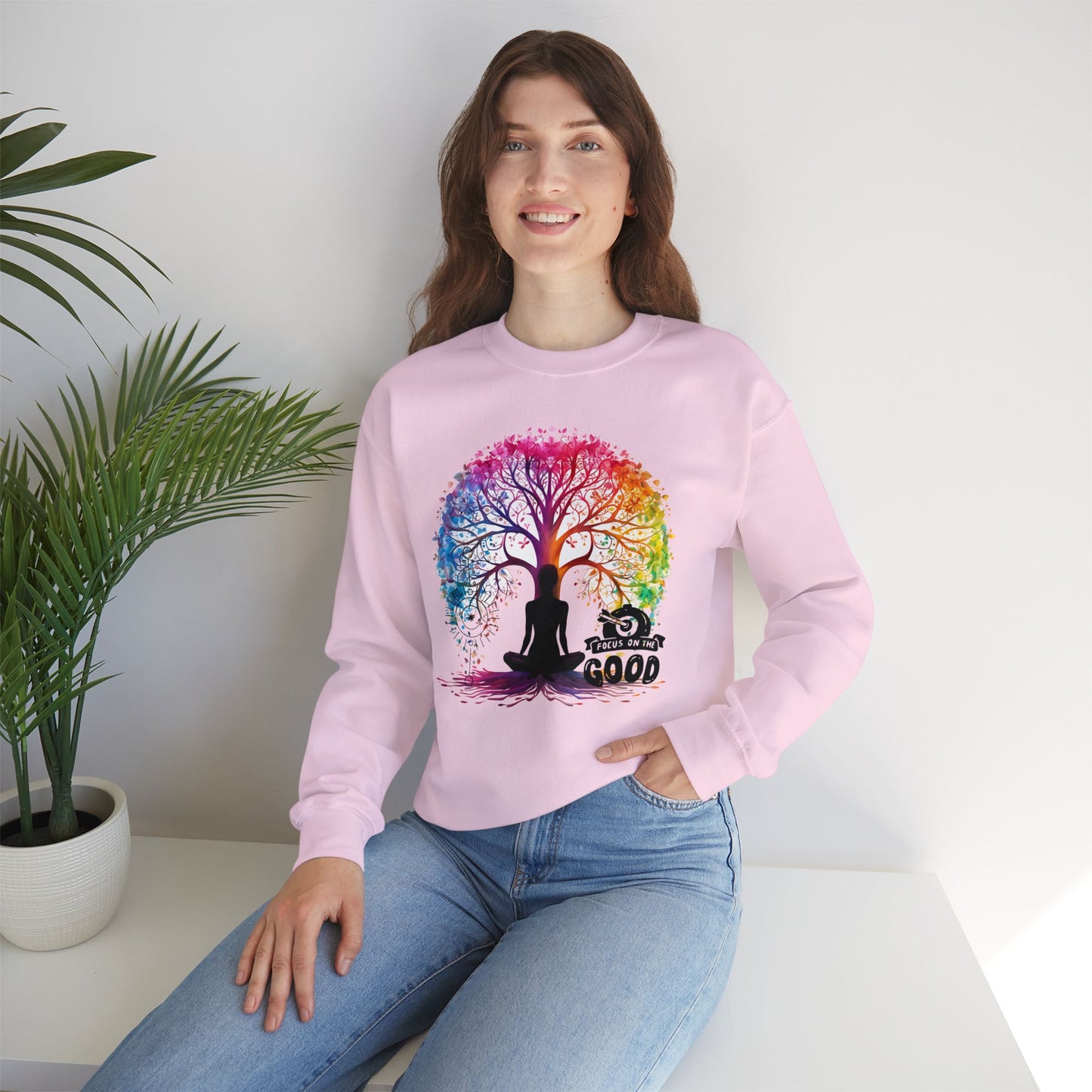 Focus On The Good Yoga unisex heavy blend crewneck sweatshirt,Yoga workout Sweatshirt,Yoga lovers Sweatshirt, Yoga Instructor Gift, Gym Sweatshirt, Gift For Yoga lovers, Gift For Yogi.