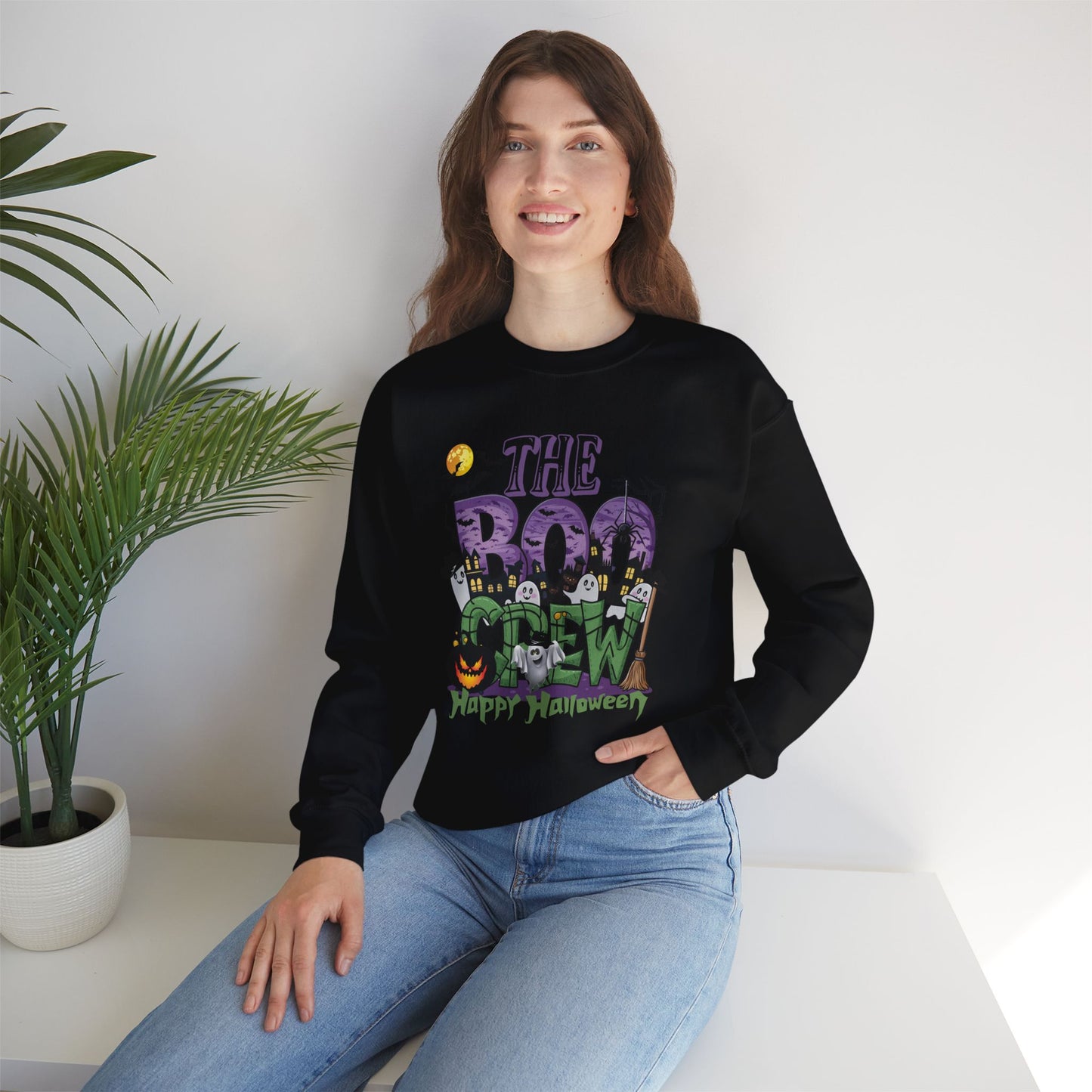 The Boo Crew Halloween Sweatshirt, Happy Halloween Sweatshirt - Unisex Heavy Blend Crewneck, Halloween Sweatshirt, Cute Spooky Ghost sweatshirt.