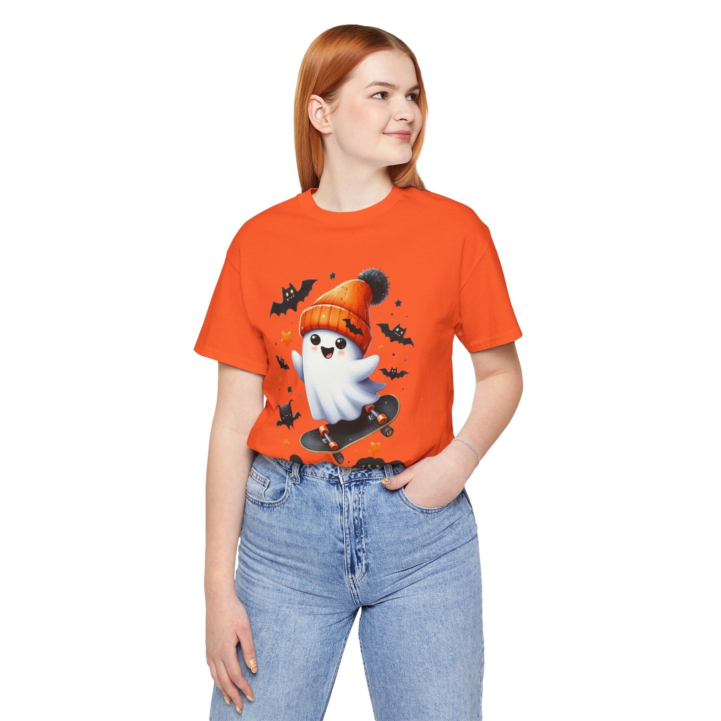 Stay Positive Cute Ghost T-shirt, Happy Halloween Skeleton T-shirt, Happy Halloween T-shirt, Trick Or Treat T-shirt, Halloween T-shirt, Cool Halloween T-shirt, Spooky T-shirt,