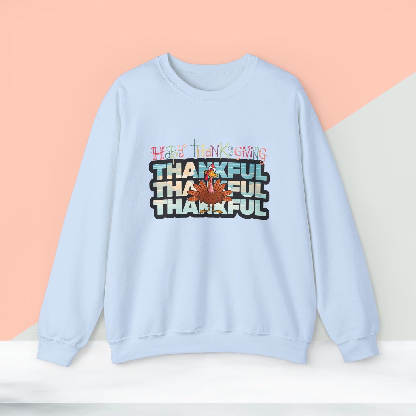 Thankful Sweatshirt, HappyThanksgiving Sweatshirt - Unisex Heavy Blend, Happy Thanksgiving2024 Sweatshirt, Thanksgiving Gift, Festive Sweatshirt.