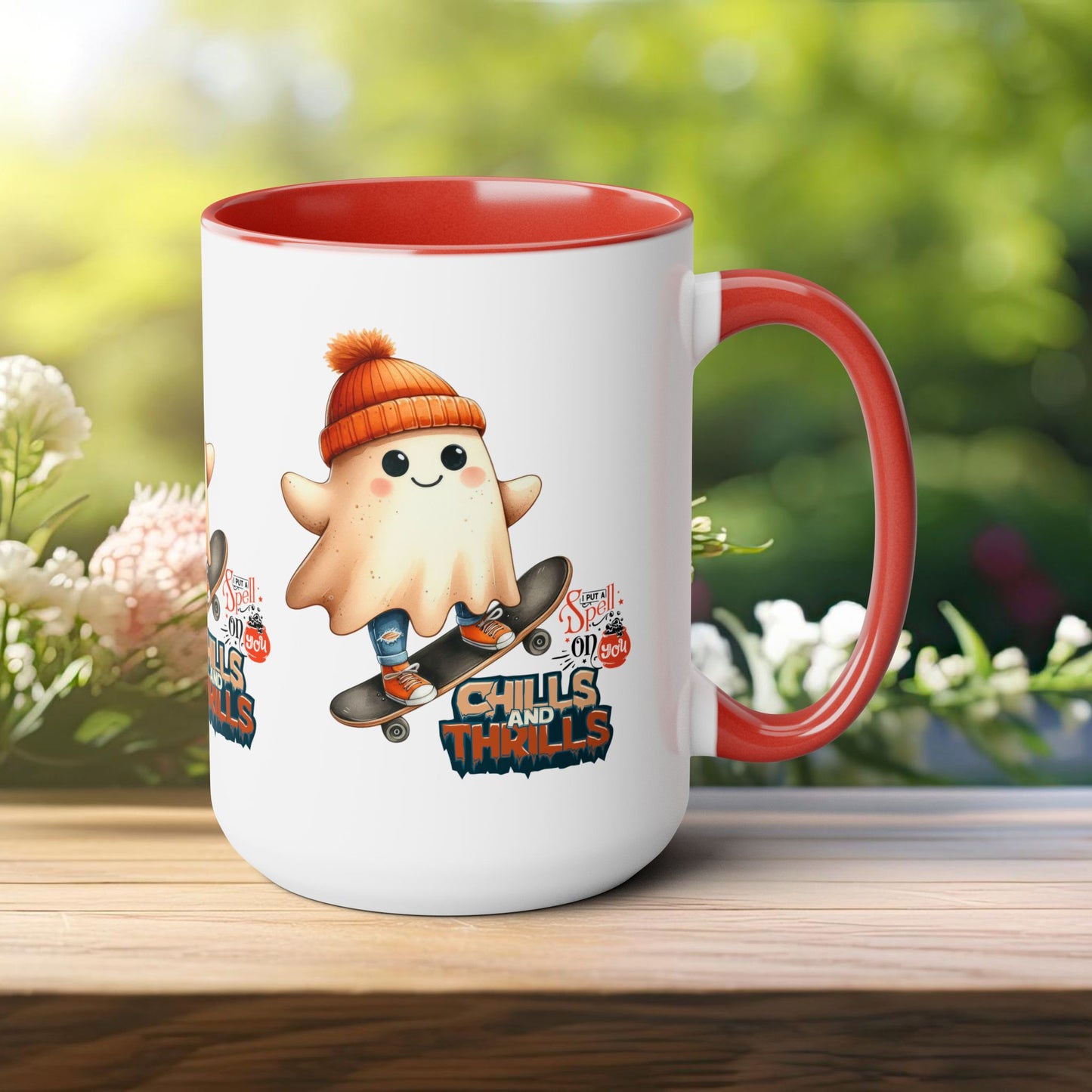 Chills & Thrills Halloween Coffee Mug, Let's Go Halloween Coffee Mug, Trick or Treat Halloween Coffee Mug, Cute Skeleton Coffee Mug, Spooky Season Halloween Coffee Mug.
