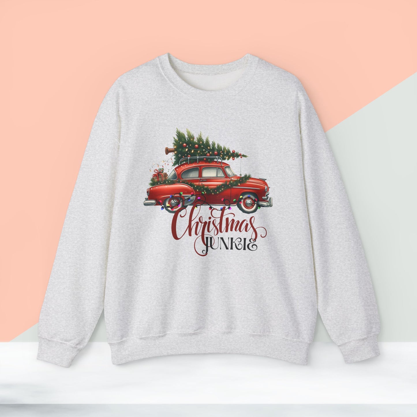 Christmas Junkie Christmas Sweatshirt - Unisex Heavy Blend, Merry Christmas, Festive, Christmas Gift, Crewneck, merry Christmas Sweatshirt, Christmas Sweatshirt Christmas Gift, Festive Sweatshirt.