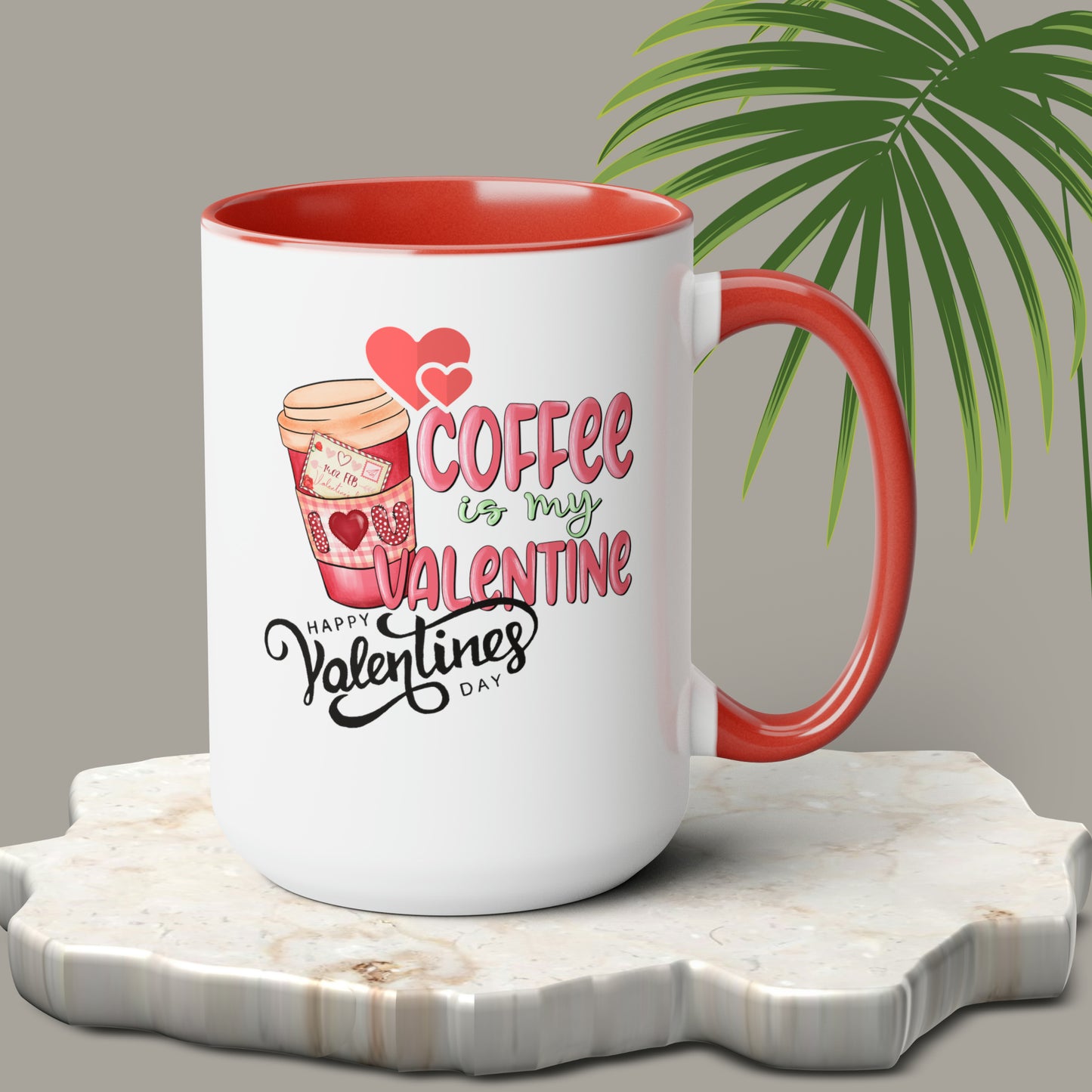Happy valentines day Two-Tone Coffee Mugs, 15oz
