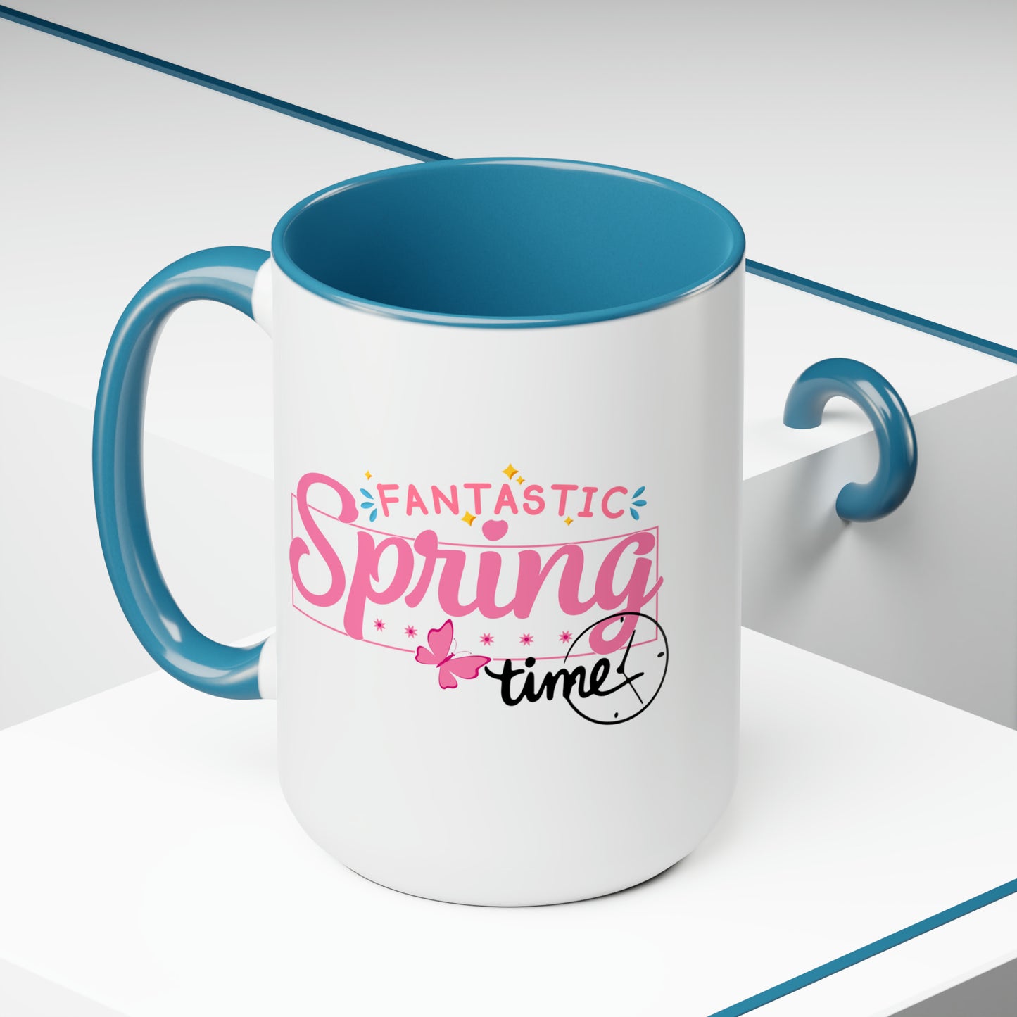 Spring Time two-Tone Coffee Mugs, 15oz