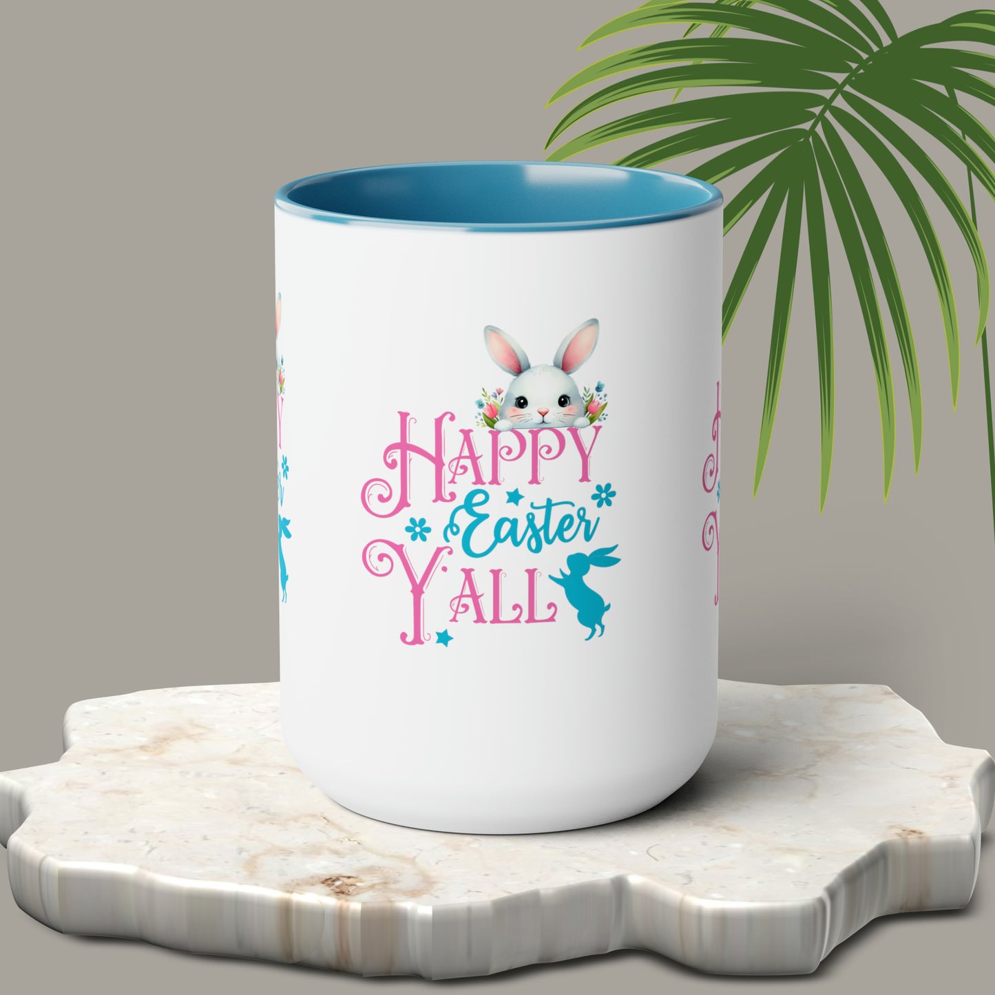 Happy Easter Two-Tone Coffee Mugs, 15oz