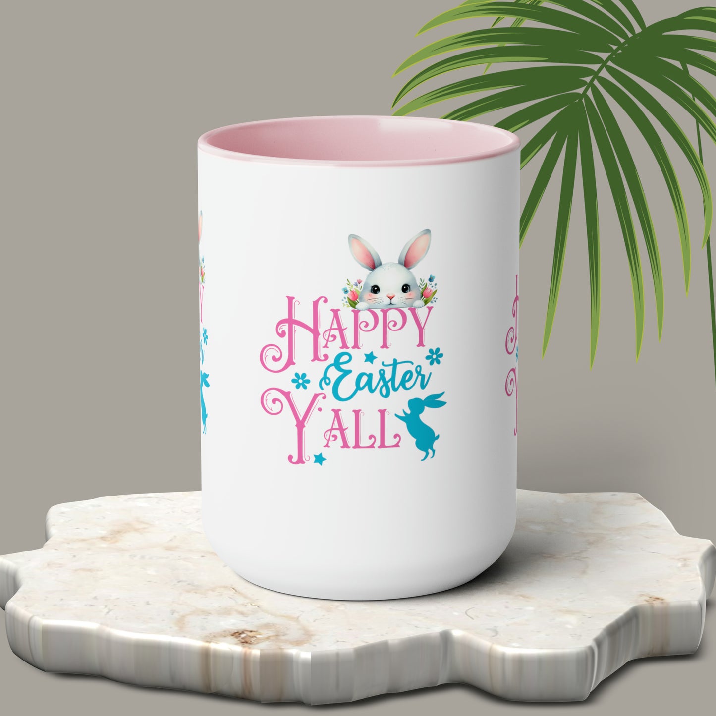 Happy Easter Two-Tone Coffee Mugs, 15oz