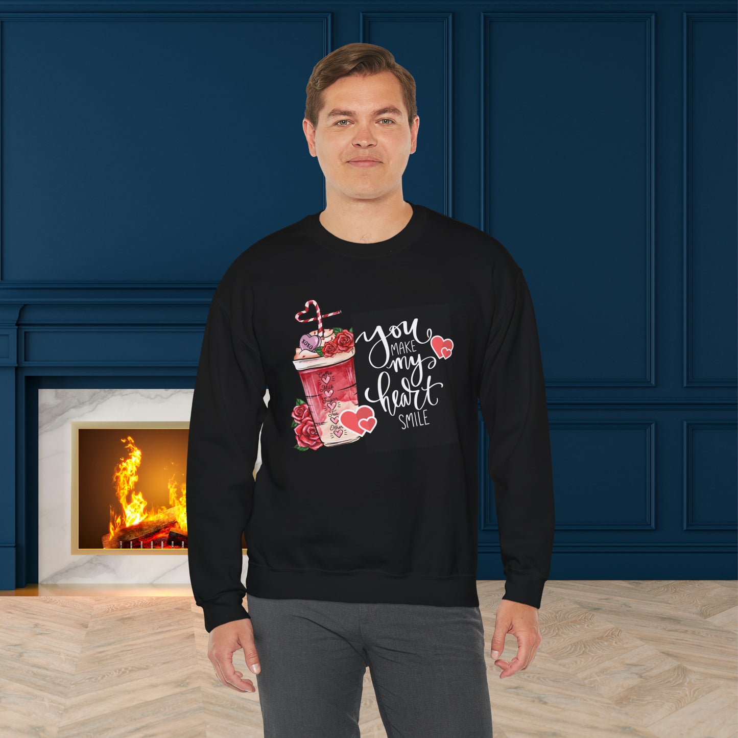 Happy valentines day Unisex Heavy Blend™ Crewneck Sweatshirt