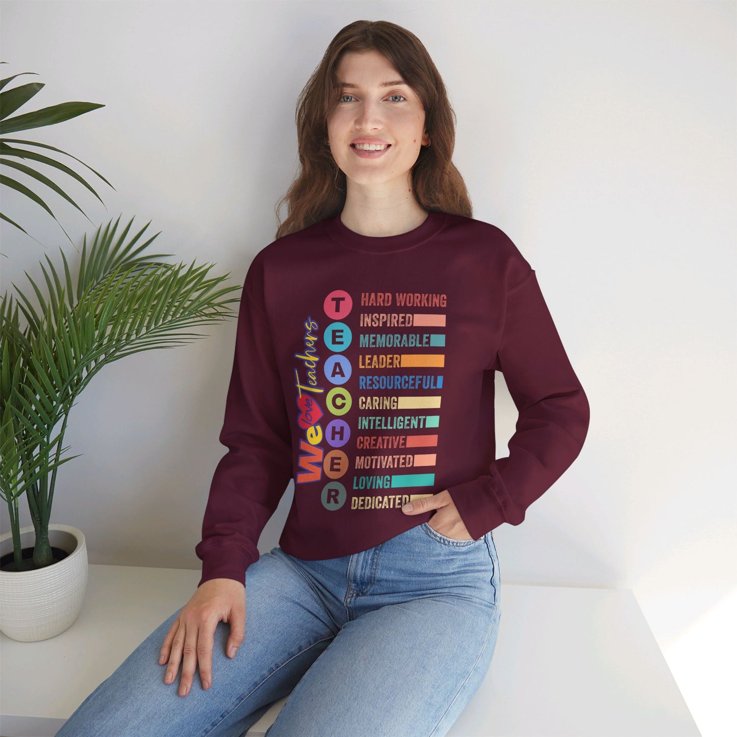 Back To school unisex heavy blend crewneck sweatshirt, We Love Teachers Sweatshirt,Teacher Back To school Sweatshirt. First Day Vibes Sweatshirt.