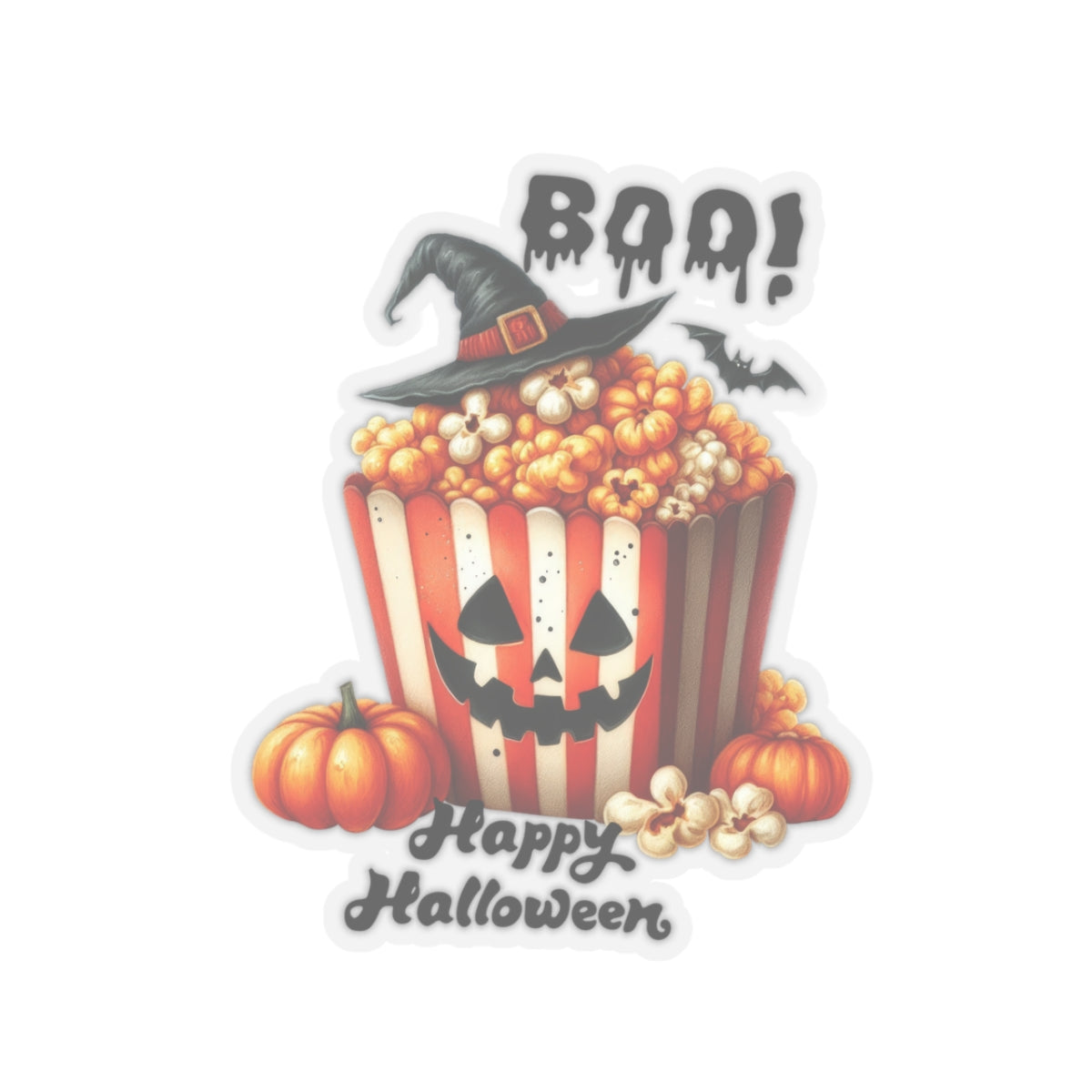 Boo Happy Halloween Kiss-Cut Stickers, Happy Halloween Kiss-Cut Stickers, Spooky Season Kiss-Cut Stickers, Trick Or Treat Halloween Kiss-Cut Stickers.